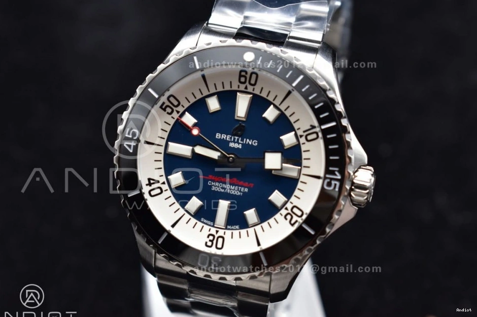 Dial Bracelet on 1:1 TF A2824 44 SS Edition White SuperOcean Blue Automatic Best 0130